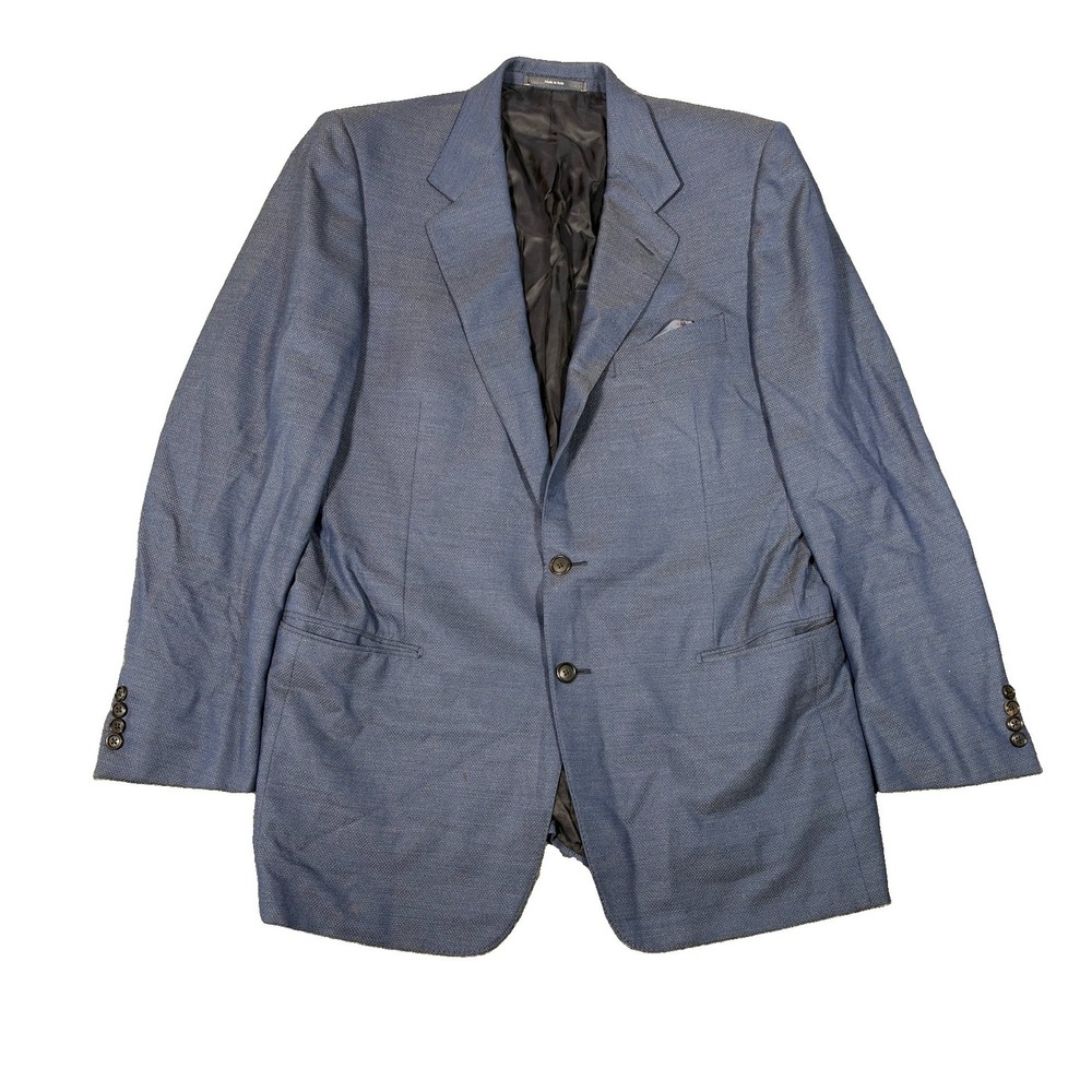 Ermenegildo Zegna 15 Milmil 15 Wool Blazer Sport Coat Mens 44L Blue Italy - Picture 1 of 16